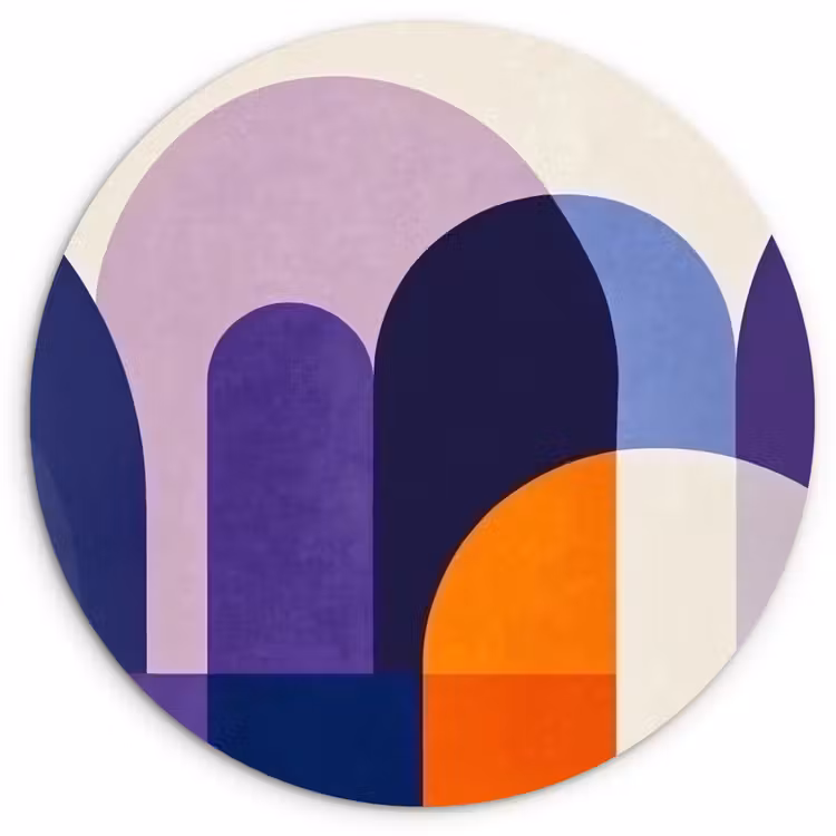 Muurcirkel - Vormen - Abstract - Grafisch - Oranje — 1