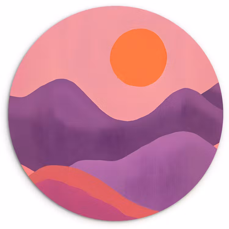 Muurcirkel - Zon - Heuvels - Paars - Abstract — 1