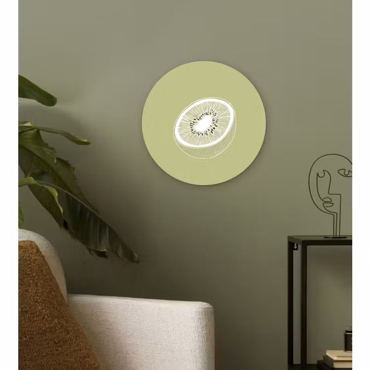 Muurcirkel - Kiwi - Lijntekening - Minimalistisch - Groen — 3
