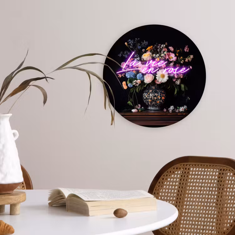 Muurcirkel - Neon - Vaas - Bloemen — 4