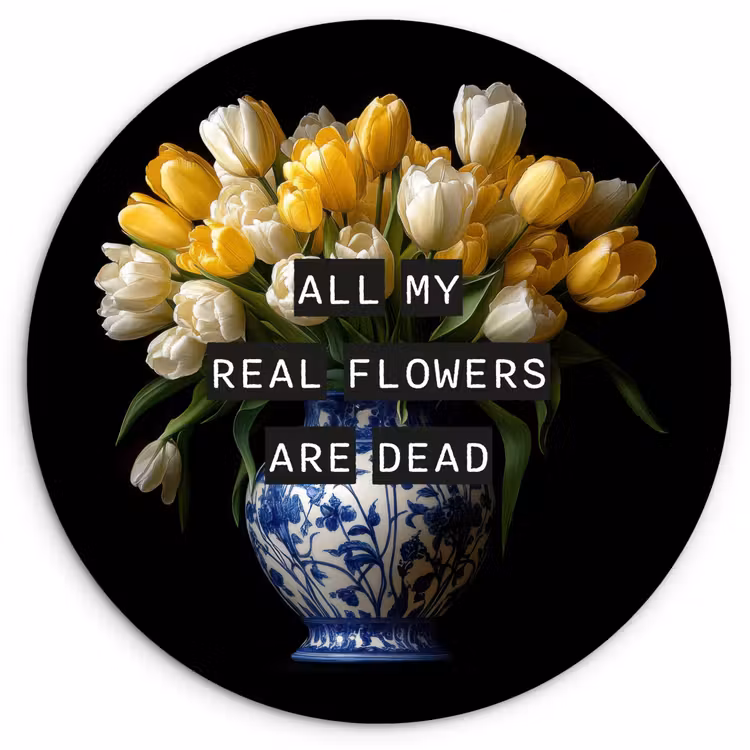 Muurcirkel - Quotes - Bloem - Tulp - Geel — 1