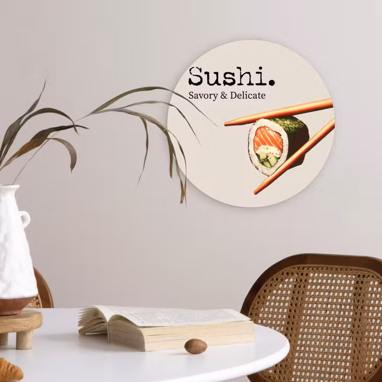 Muurcirkel - Sushi - Zalm - Rijst - Japans — 4