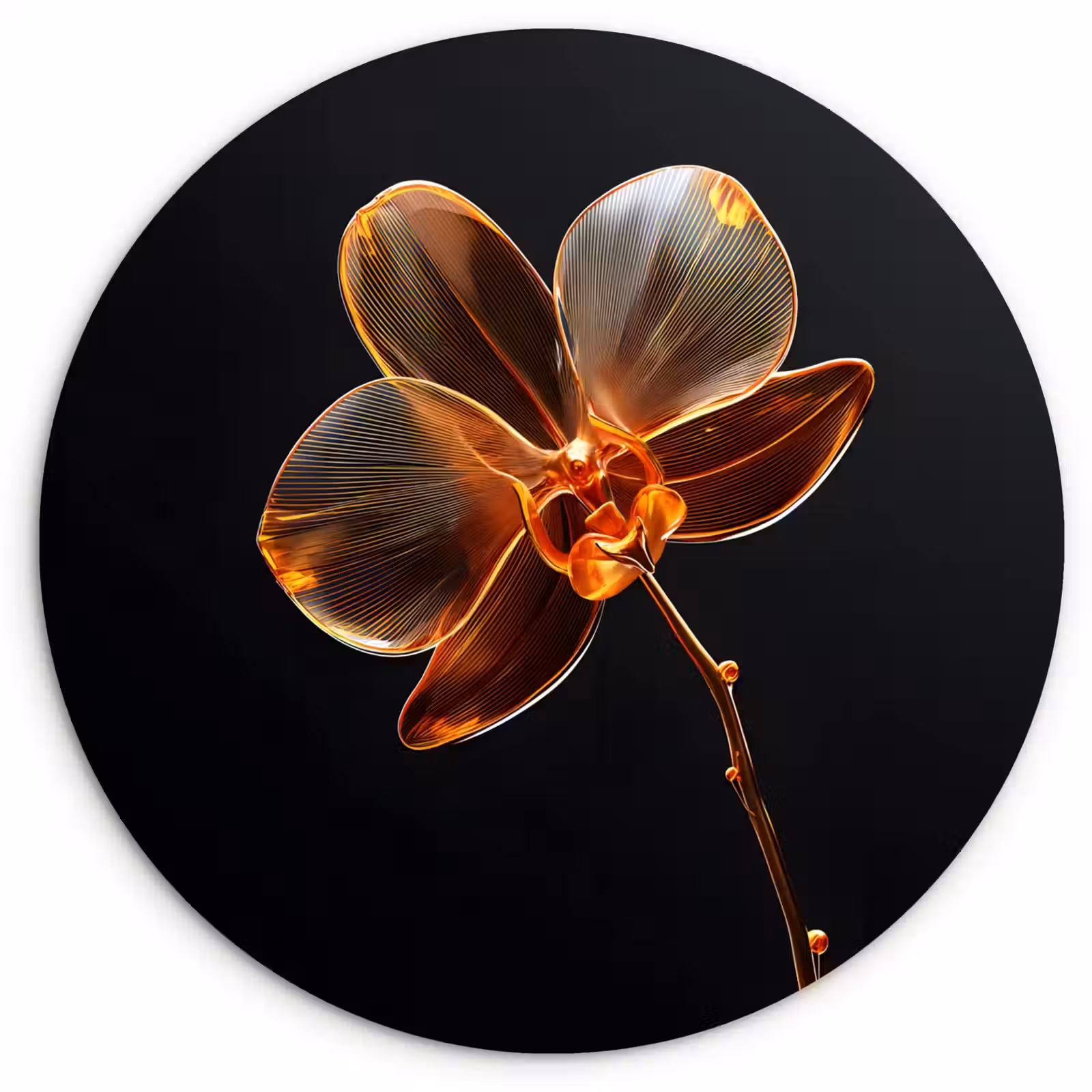 Muurcirkel - Orchidee - Doorzichtig - Bloem — 1