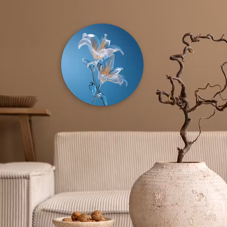 Muurcirkel - Lelies - Blauw - Glazen — 2
