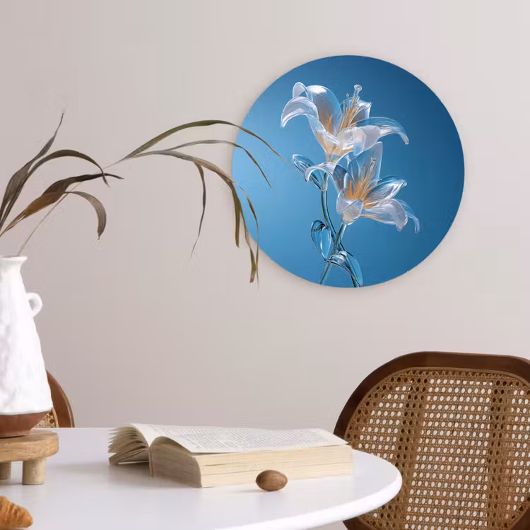 Muurcirkel - Lelies - Blauw - Glazen — 4