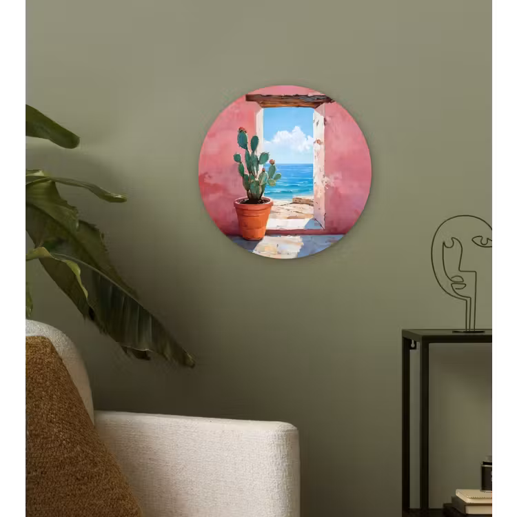 Muurcirkel - Zee - Roze - Cactus — 3