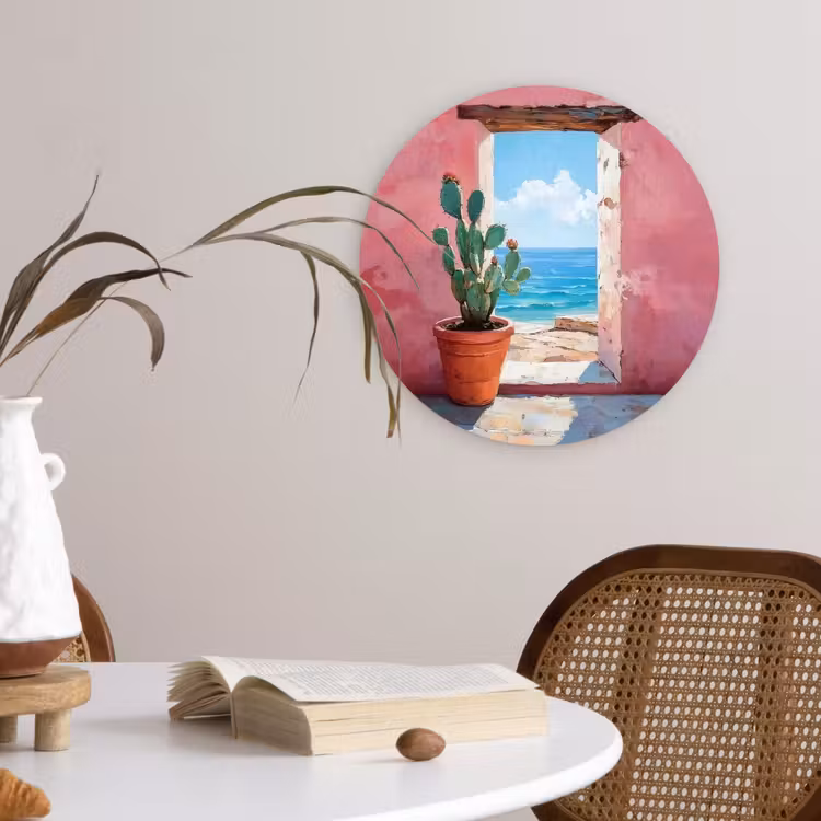 Muurcirkel - Zee - Roze - Cactus — 4