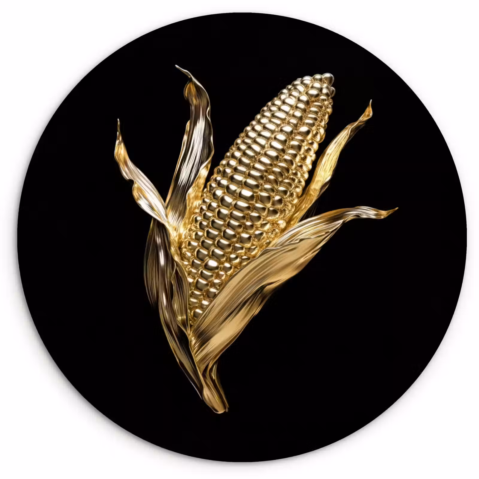 Muurcirkel - Mais - Eten - Goud - Zwart — 1