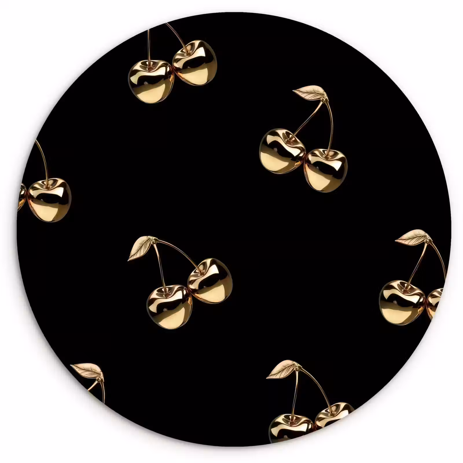 Muurcirkel - Patroon - Kersen - Goud - Chrome — 1