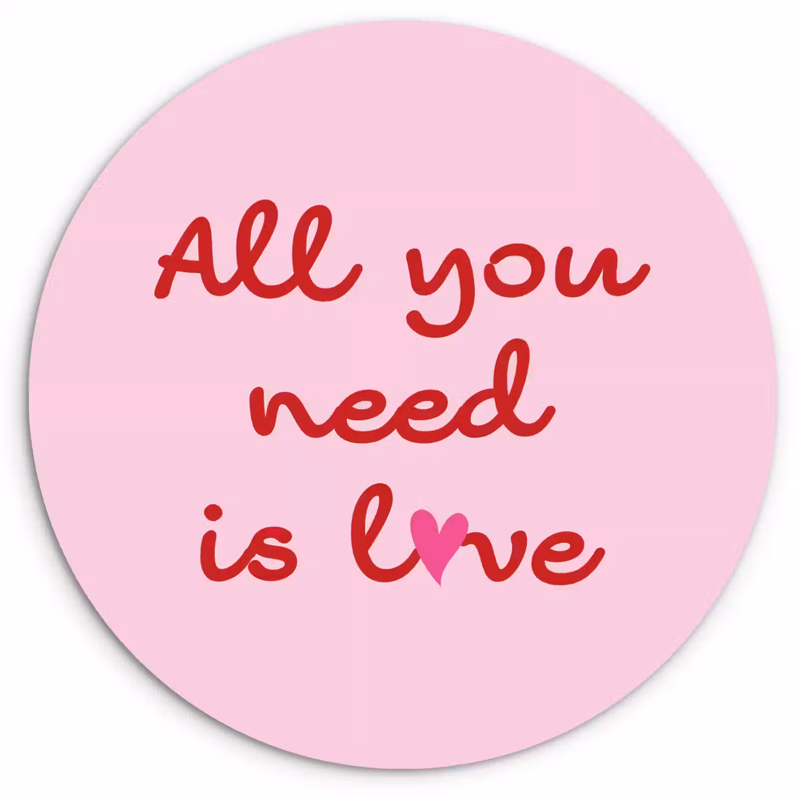 Muurcirkel - Tekst - Roze - Love - Hart — 1