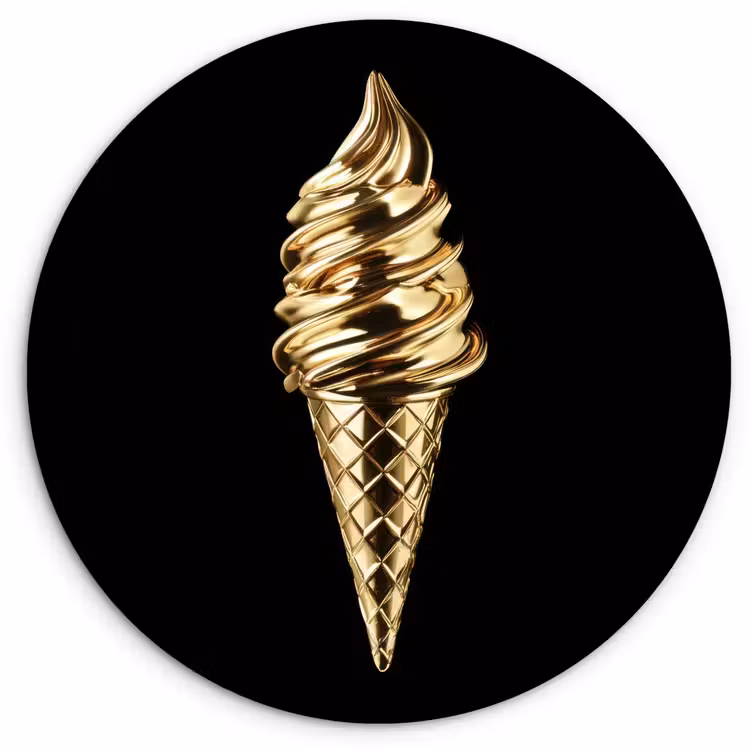 Muurcirkel - Ijs - Goud - Zwart - Eten — 1