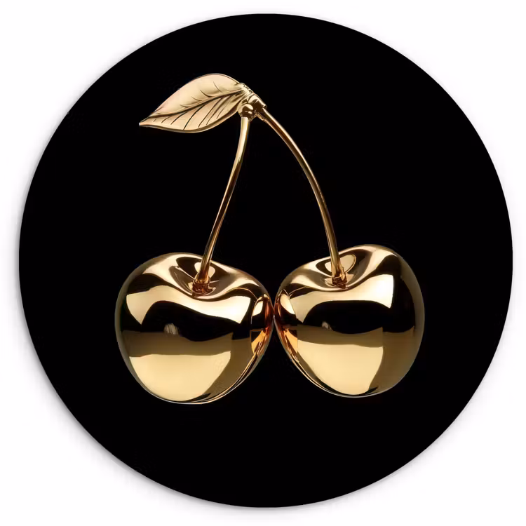 Muurcirkel - Kersen - Zwart - Goud - Chrome — 1