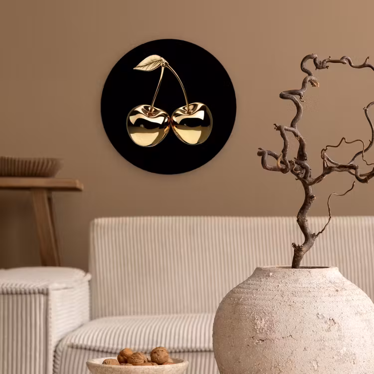 Muurcirkel - Kersen - Zwart - Goud - Chrome — 2