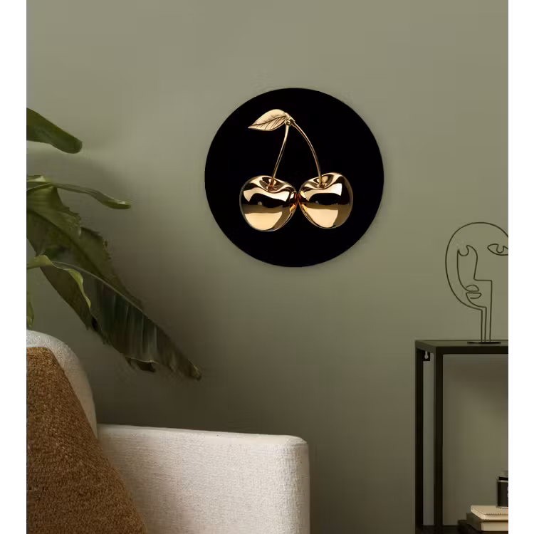 Muurcirkel - Kersen - Zwart - Goud - Chrome — 3