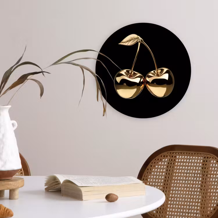 Muurcirkel - Kersen - Zwart - Goud - Chrome — 4
