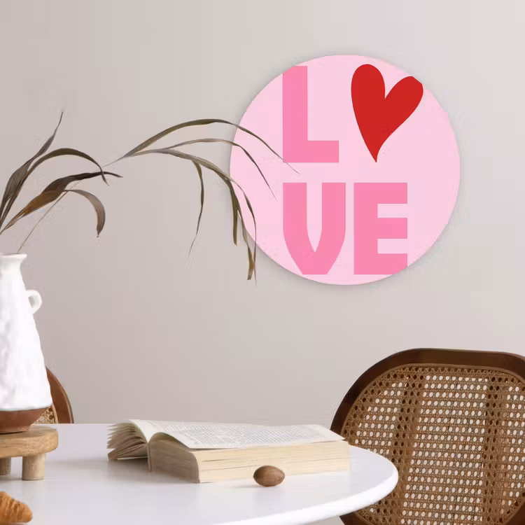 Muurcirkel - Love - Roze - Hart - Valentijn — 4