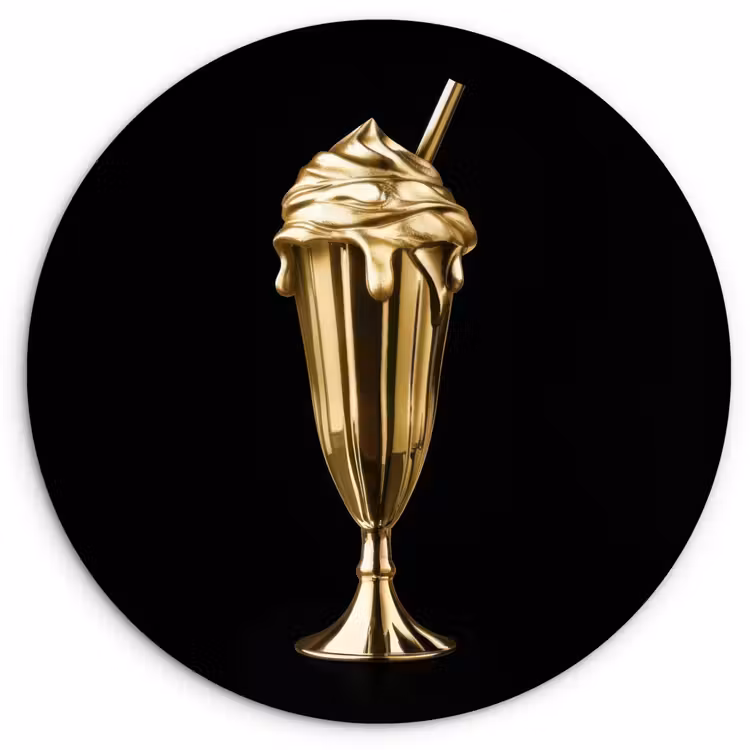 Muurcirkel - Milkshake - Goud - Drinken - Zwart — 1
