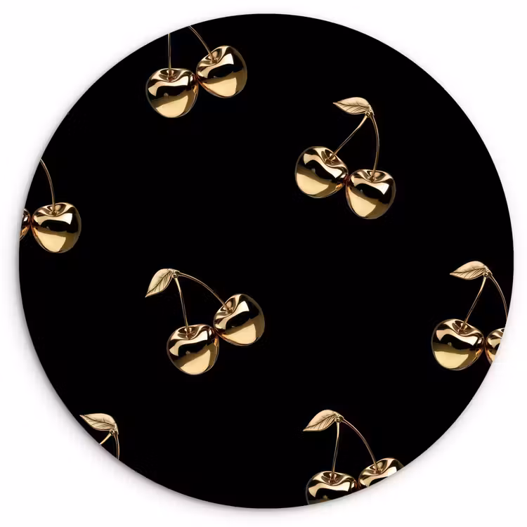Muurcirkel - Patroon - Kersen - Goud - Chrome — 1