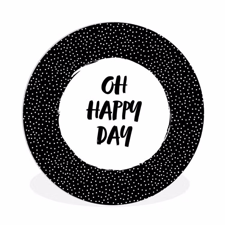 Muurcirkel - Quotes - Tekst - Oh happy day - Geluk — 1