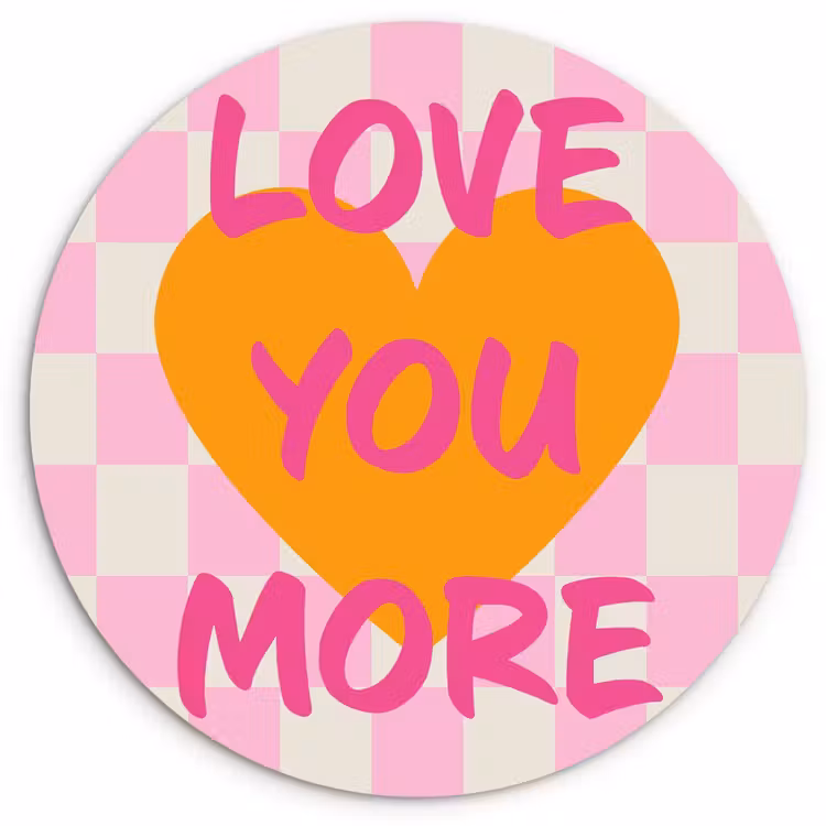 Muurcirkel - Valentijn - Love - Roze - Oranje — 1