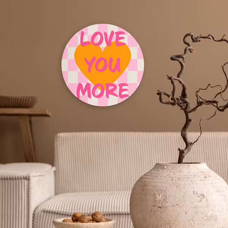 Muurcirkel - Valentijn - Love - Roze - Oranje — 2