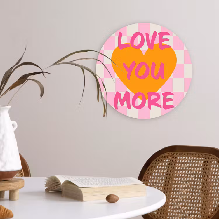 Muurcirkel - Valentijn - Love - Roze - Oranje — 4