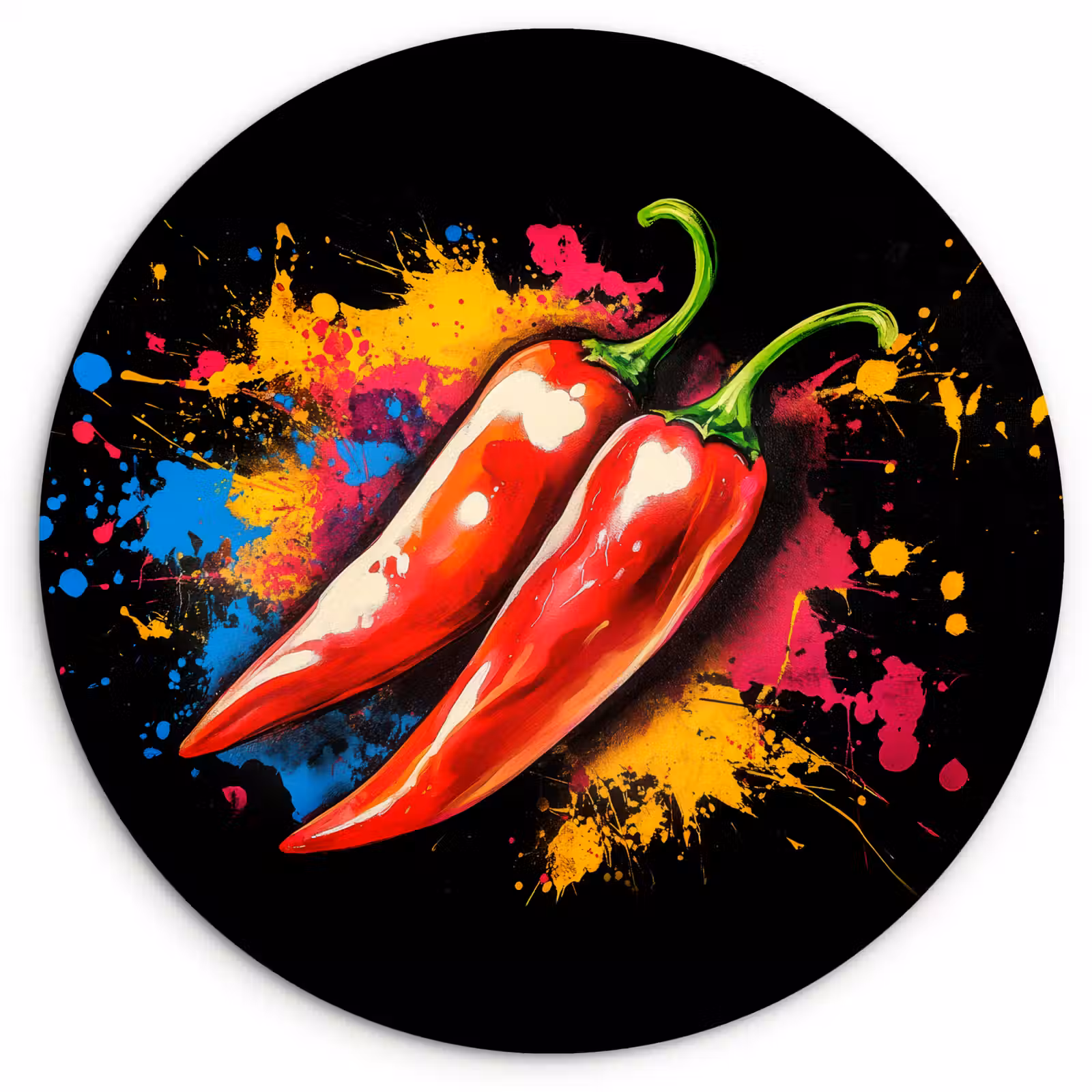 Muurcirkel - Peper - Graffiti - Verf - Abstract - Modern - Kleurrijk — 1