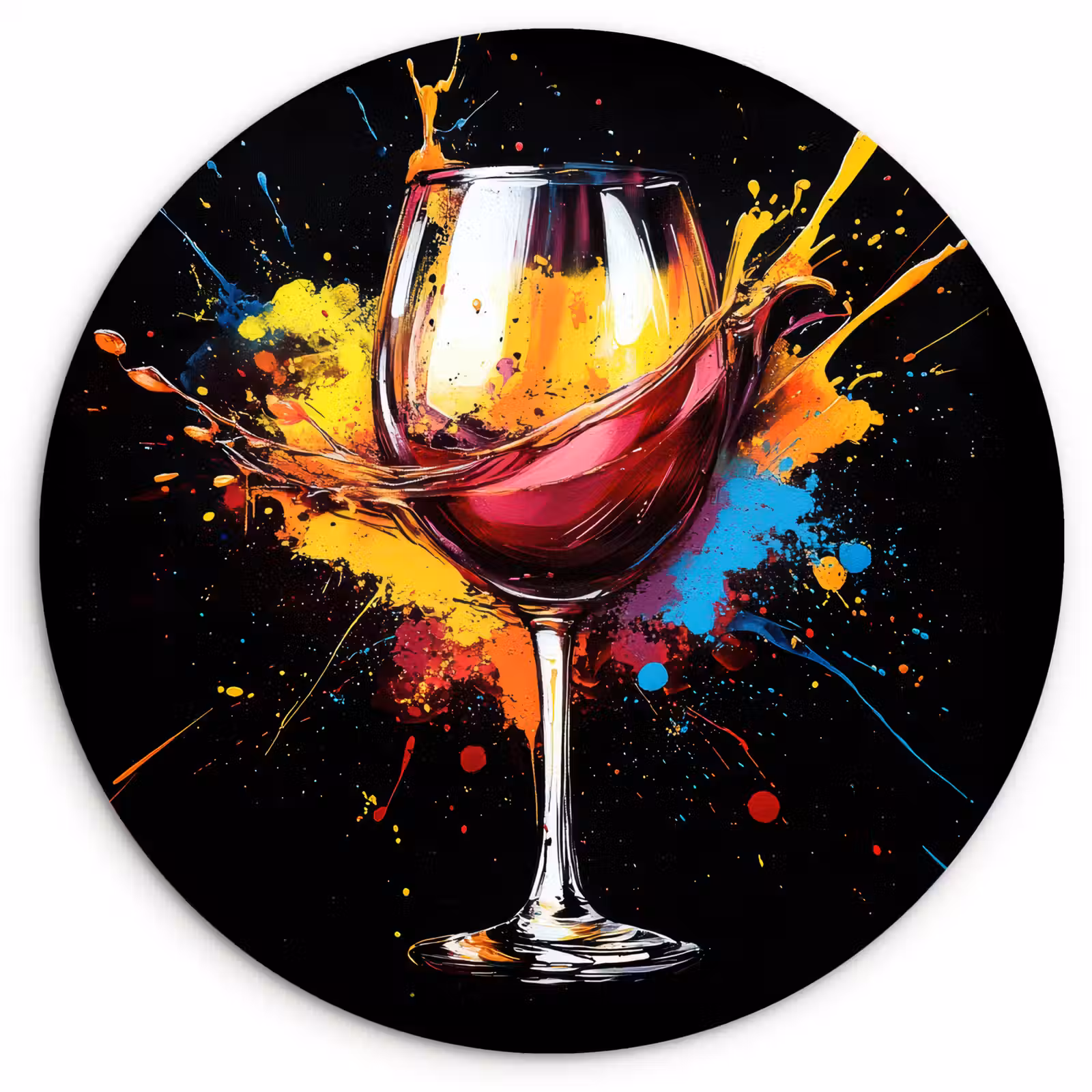Muurcirkel - Wijn - Glas - Graffiti - Borrel - Rood - Verf — 1