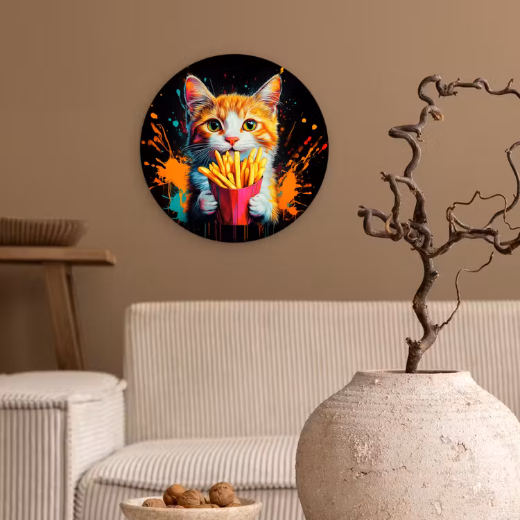 Muurcirkel - Kat - Eten - Patat - Graffiti - Abstract — 2