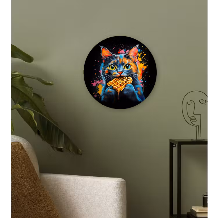 Muurcirkel - Kat - Graffiti - Kleurrijk - Wafel - Eten — 3
