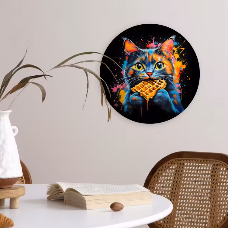 Muurcirkel - Kat - Graffiti - Kleurrijk - Wafel - Eten — 4