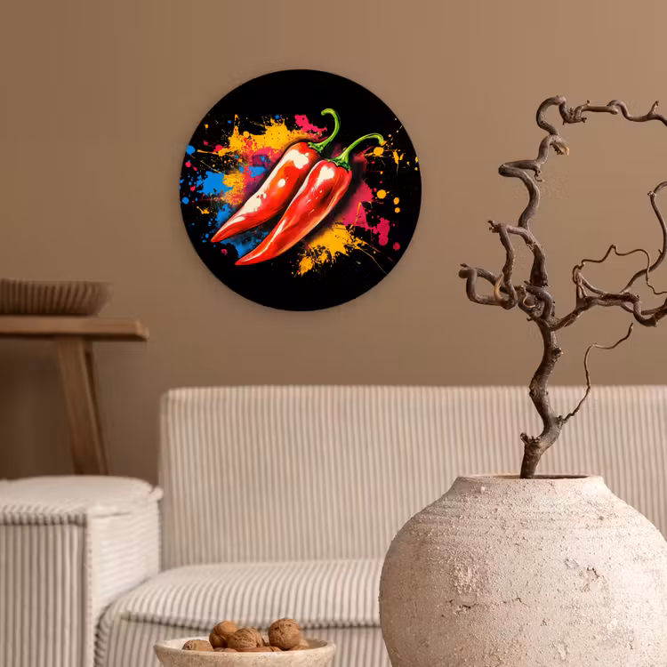 Muurcirkel - Peper - Graffiti - Verf - Abstract - Modern - Kleurrijk — 2