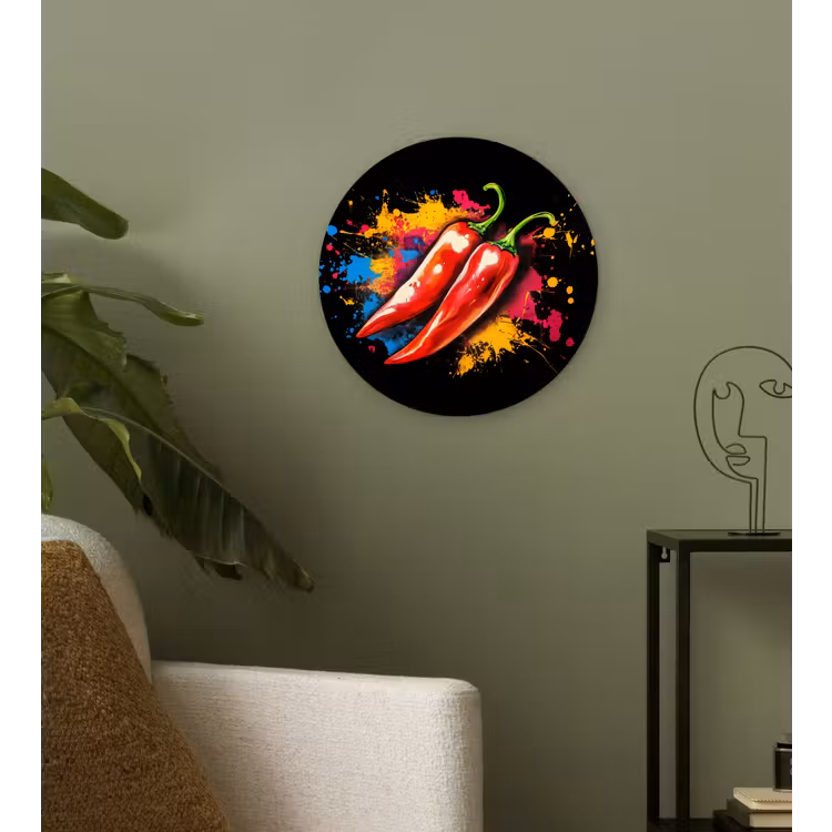 Muurcirkel - Peper - Graffiti - Verf - Abstract - Modern - Kleurrijk — 3