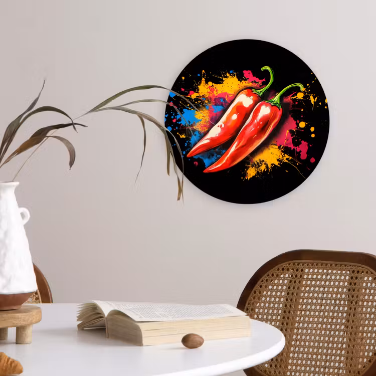 Muurcirkel - Peper - Graffiti - Verf - Abstract - Modern - Kleurrijk — 4