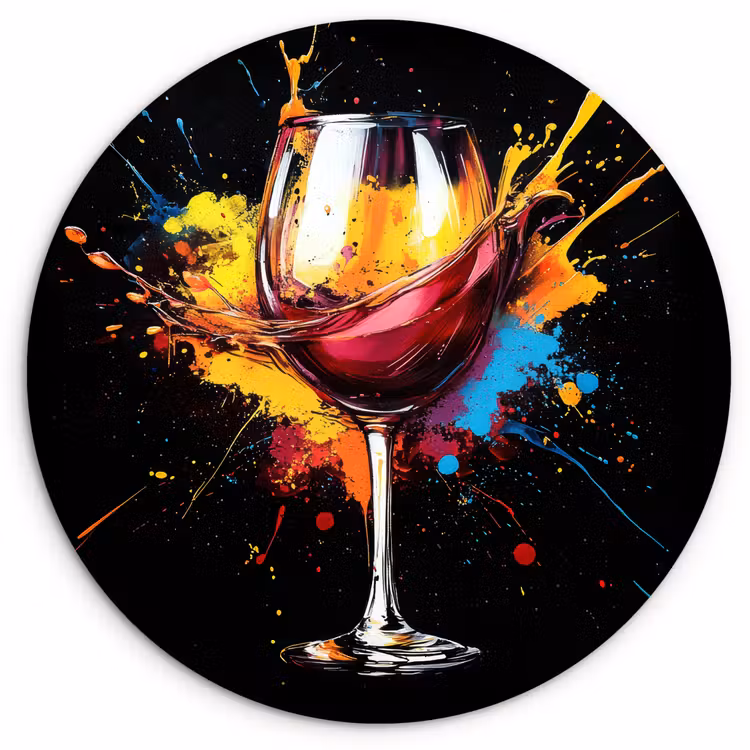 Muurcirkel - Wijn - Glas - Graffiti - Borrel - Rood - Verf — 1
