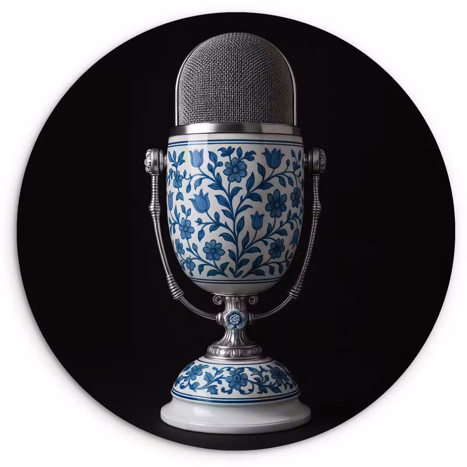 Muurcirkel - Microfoon - Delfts blauw - Muziek — 1