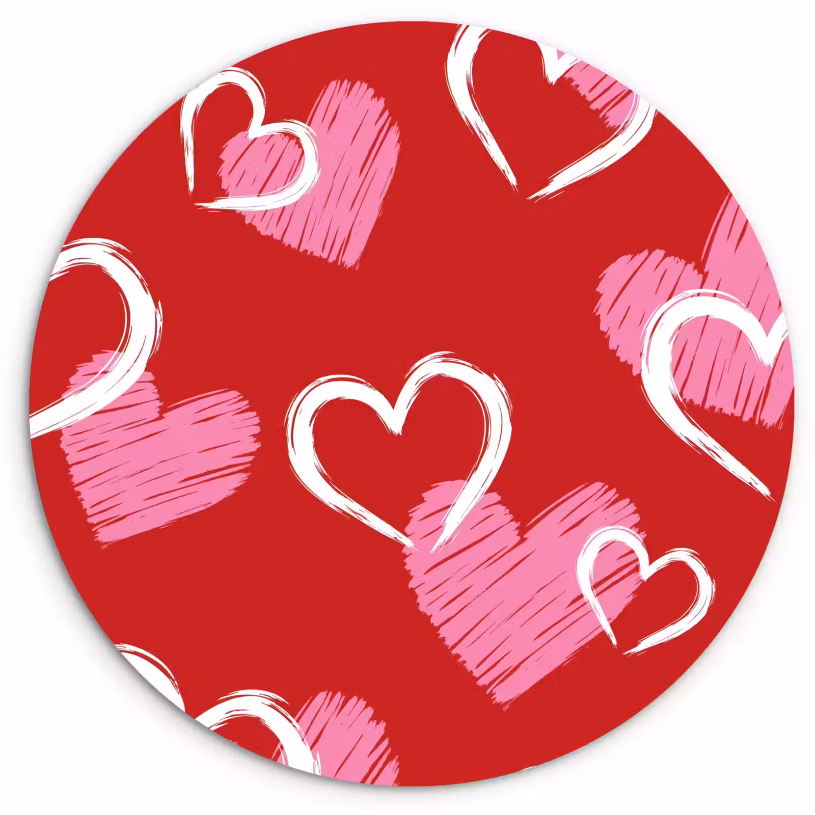 Muurcirkel - Patroon - Hartjes - Roze - Valentijn — 1
