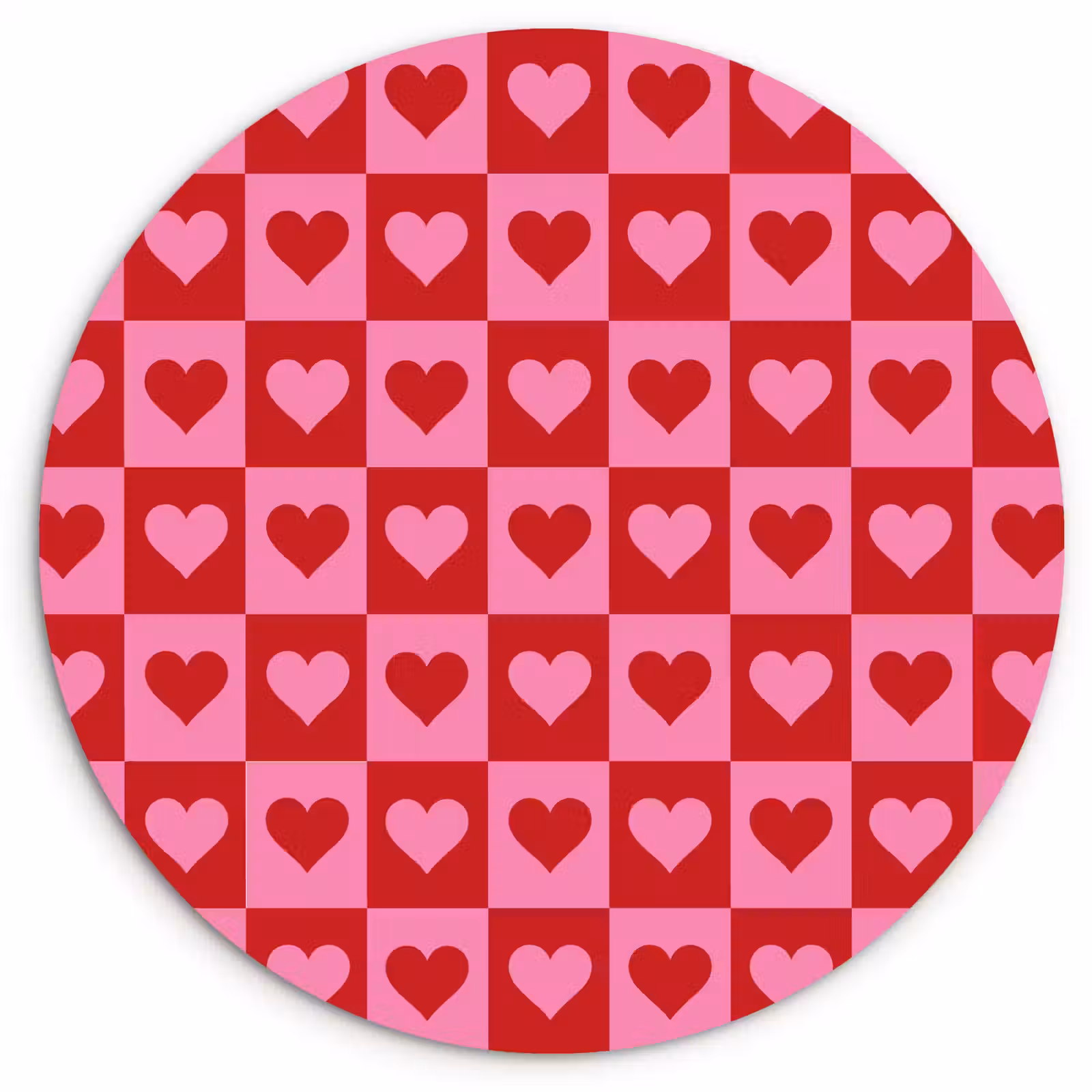Muurcirkel - Rood - Roze - Schaakbord - Valentijn — 1