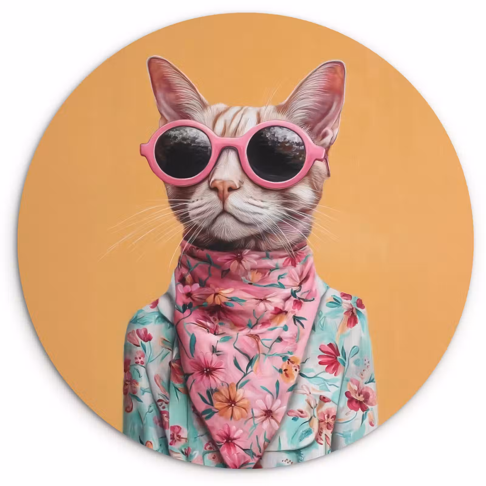 Muurcirkel - Zonnebril - Kat - Sjaal - Bloemen — 1