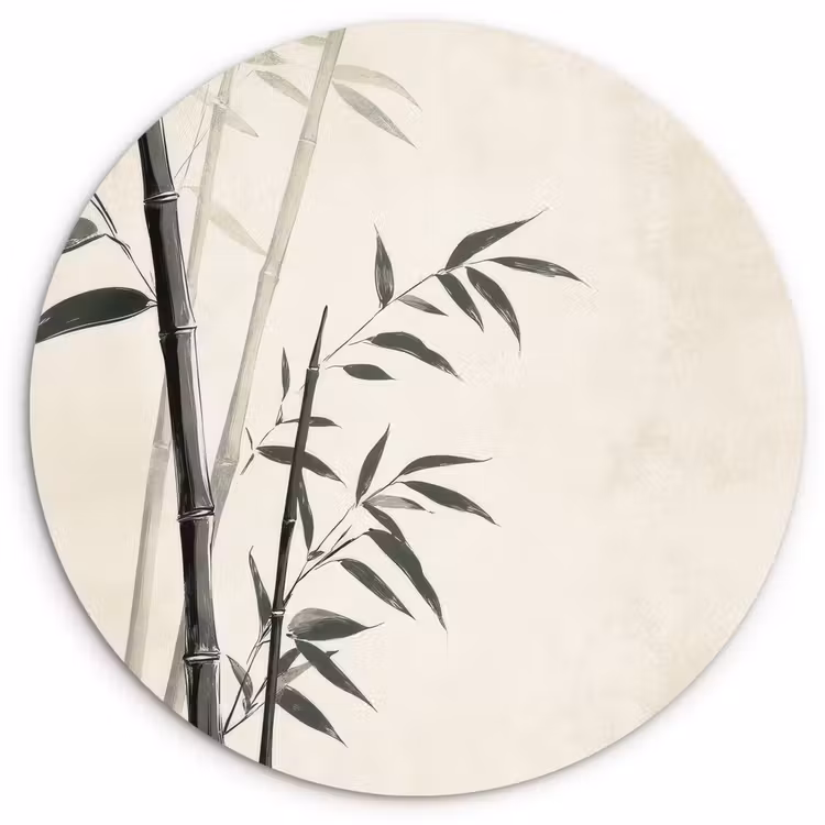 Muurcirkel - Japandi - Bamboe - Beige — 1
