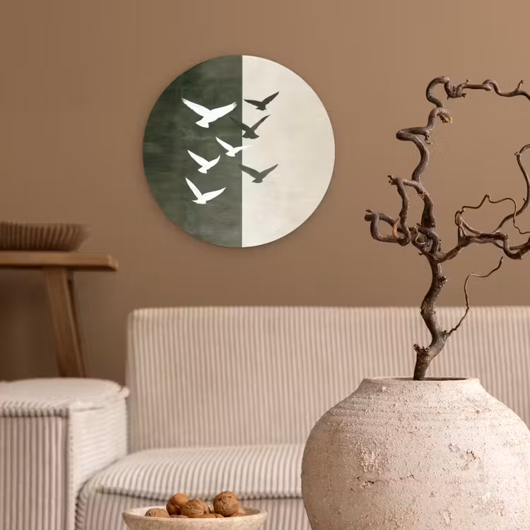 Muurcirkel - Japandi - Vogel - Groen — 2