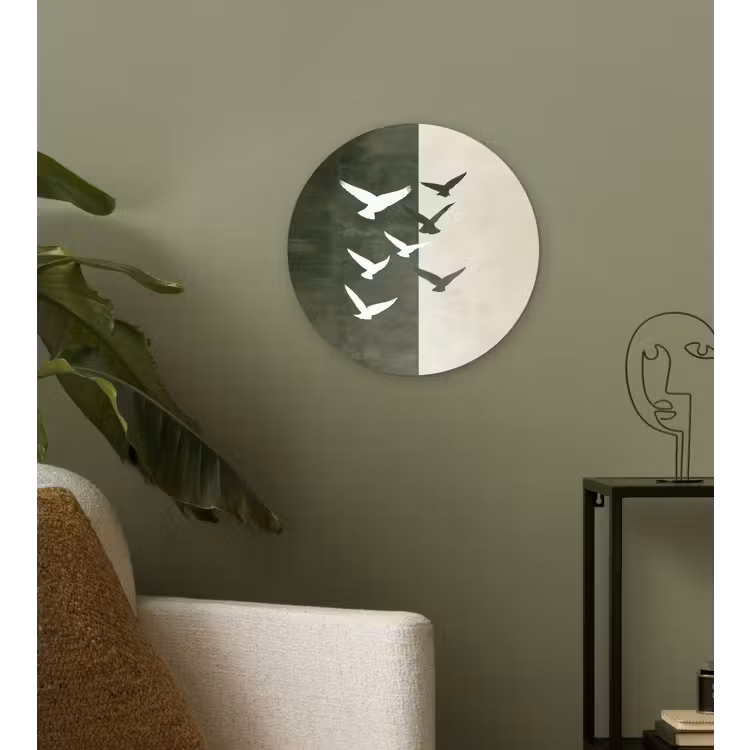 Muurcirkel - Japandi - Vogel - Groen — 3