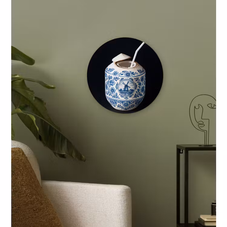 Muurcirkel - Kokosnoot - Eten - Delfts blauw - Drinken — 3
