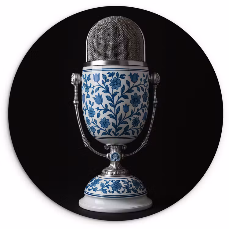 Muurcirkel - Microfoon - Delfts blauw - Muziek — 1
