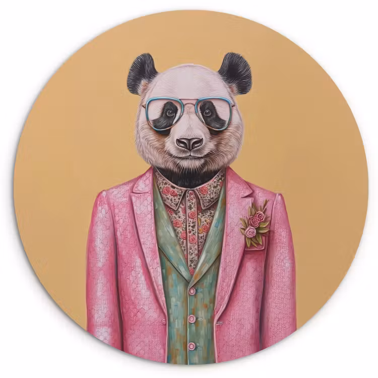 Muurcirkel - Panda - Pak - Zonnebril - Blauw — 1