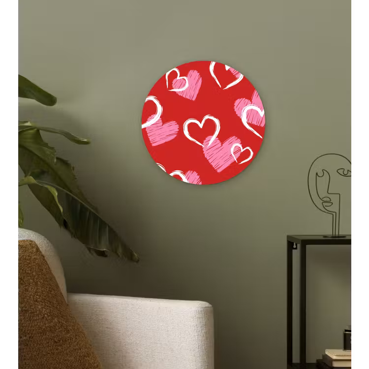 Muurcirkel - Patroon - Hartjes - Roze - Valentijn — 3