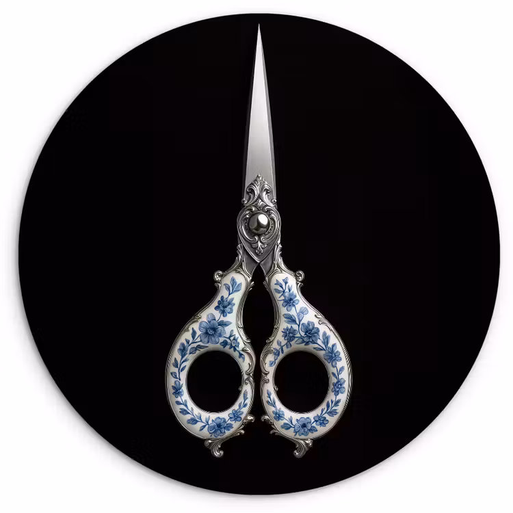 Muurcirkel - Schaar - Delfts blauw - Zwart — 1