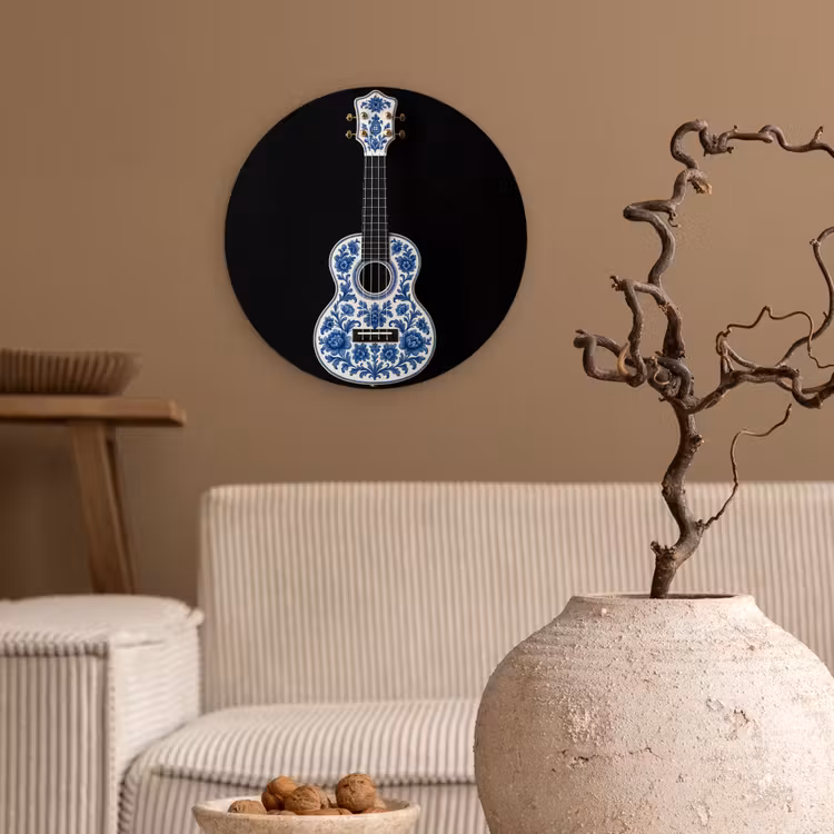 Muurcirkel - Ukelele - Delfts - Blauw - Muziek — 2