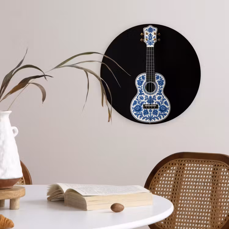 Muurcirkel - Ukelele - Delfts - Blauw - Muziek — 4