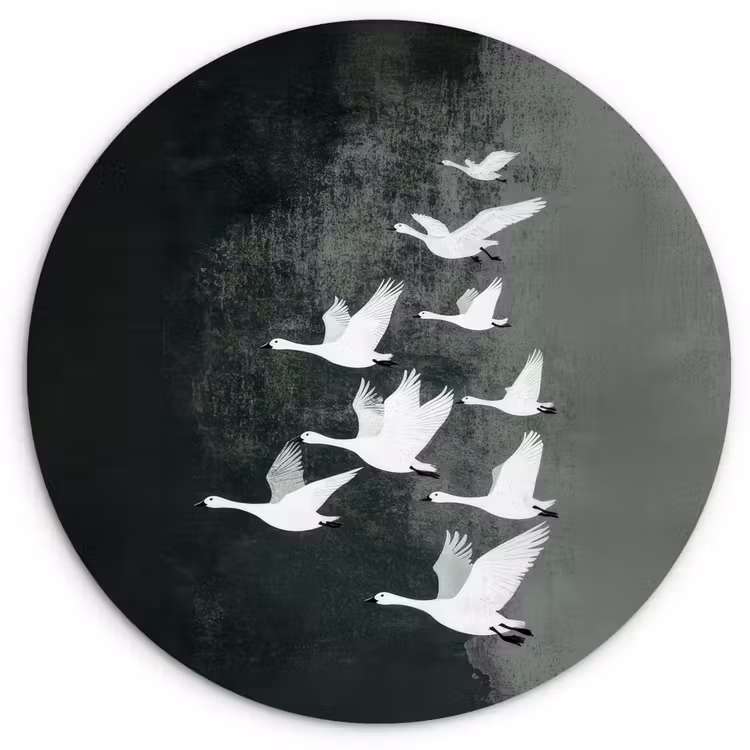 Muurcirkel - Vogel - Japandi - Groen — 1